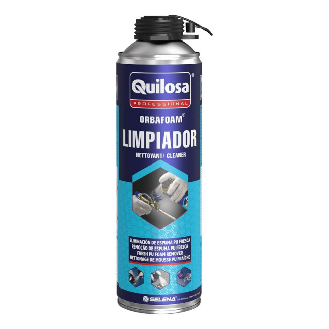 LIMPIADOR ESPUMA PU SPRAY ORBAFOAM LIMPIADOR. AEROSOL SPRAY. ESPUMA DE POLIURETANO FRESCA. 500 ML - QUILOSA