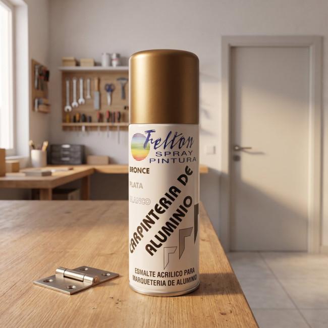 SPRAY PINTURA ALUMINIO BRONCE. SINTÉTICA. AEROSOL. 200 ML. SECADO RÁPIDO - FELTON