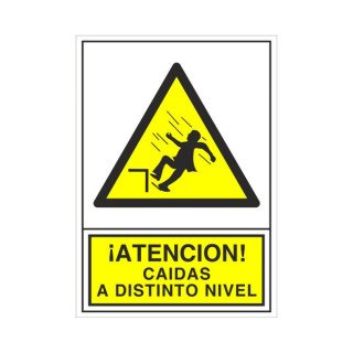 SEÑAL 384 PLAST.295X210''CAIDA DIST.NIVEL ­ATENCION! CAIDAS A DISTINTO NIVEL