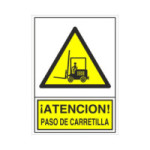 SEÑAL 325 ADHESIVA 148X105''PAS.CARRETILL ­ATENCION! PASO CARRETILLA