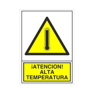 SEÑAL 376 ADHESIVA 105X74 ATENCION! ALTA TEMPERATURA