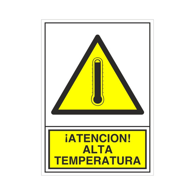 SEÑAL 376 ADHESIVA 105X74 ATENCION! ALTA TEMPERATURA