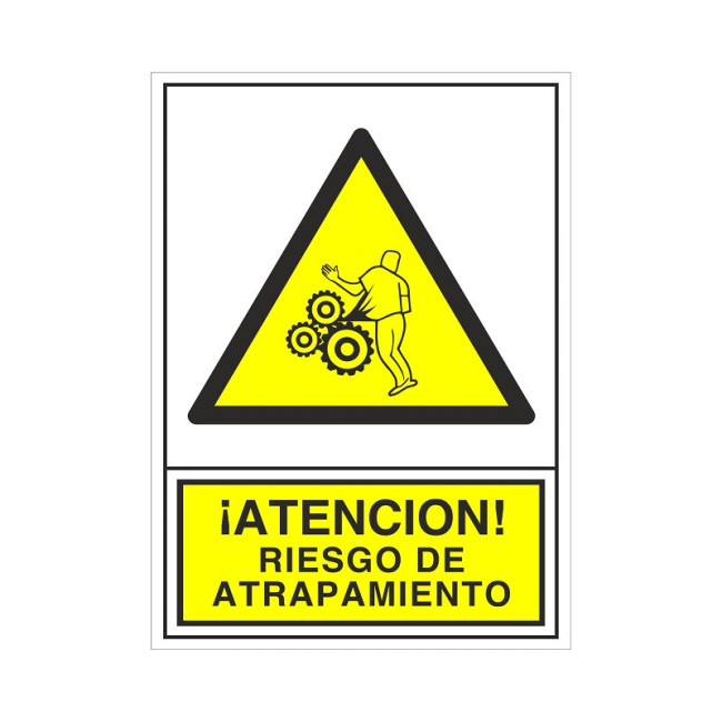 SEÑAL 399 ADHESIVA 148X105 ATENCION! RIESGO DE ATRAPAMIENTO