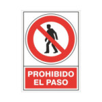 SEÑAL 410 ADHESIVA 148X105 PROHIBIDO PASO