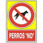 SEÑAL 421 PLAST.295X210 ''PERROS NO''