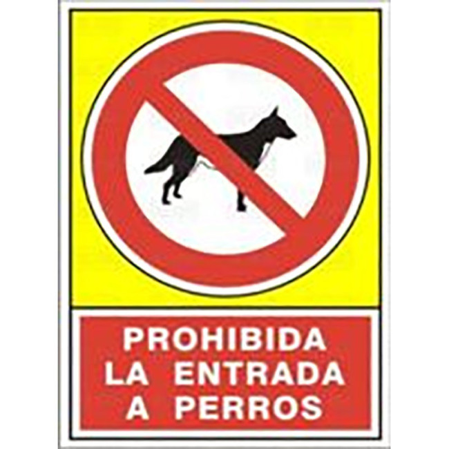 SEÑAL 489 ALUMINIO 295X210 PROHIBIDA LA ENTRADA DE PERROS