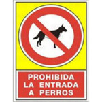 SEÑAL 489 ALUMINIO 295X210 PROHIBIDA LA ENTRADA DE PERROS