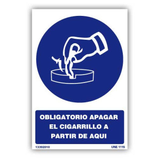 SEÑAL ADHESIVA 210X150''OBL.APAG.CIGARR.''