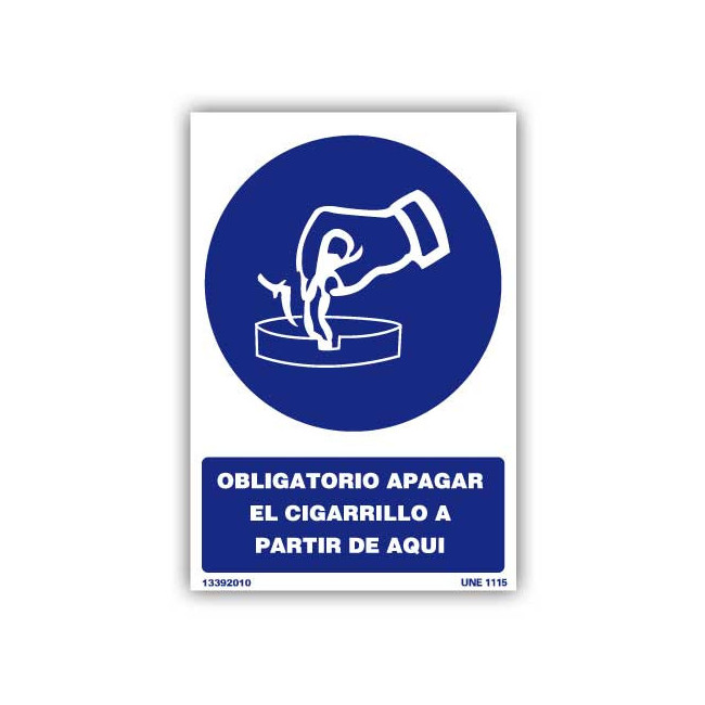 SEÑAL ADHESIVA 210X150''OBL.APAG.CIGARR.''