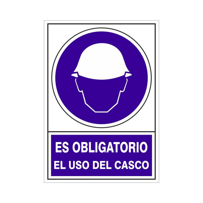 SEÑAL 600 ADHESIVA 105X74 ES OBLIGATORIO EL USO DEL CASCO