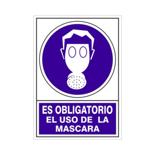 SEÑAL 606 ADHESIVA 148X105''OB.USO MASC'' ES OBLIGATORIO EL USO DE MASCARILLA