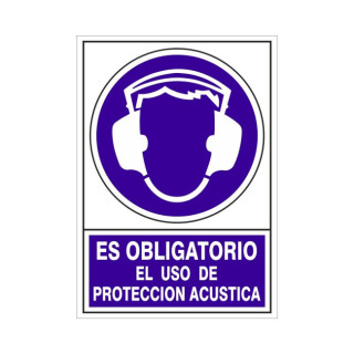 SEÑAL 607 ADHESIVA 105X74 ES OBLIGATORIO USO PROTECCION ACUSTICA
