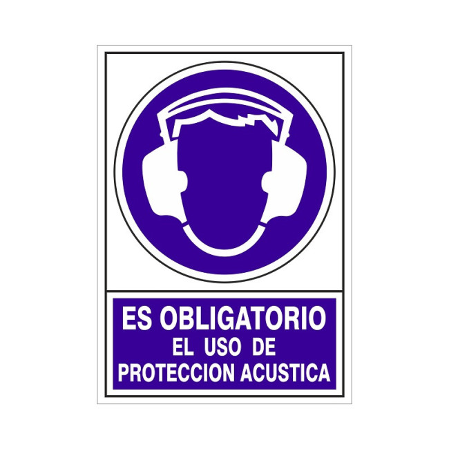 SEÑAL 607 PLAST.295X210''OBL.USO P/ACUST'' ES OBLIGATORIO USO PROTECCION ACUSTICA