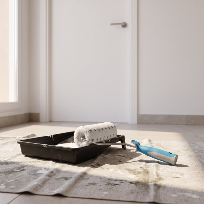 RODILLO DE PINTURA MANUAL. ALUMINIO. PELO CORTO. INTERIOR. SUPERFICIE LISA - BARBOSA