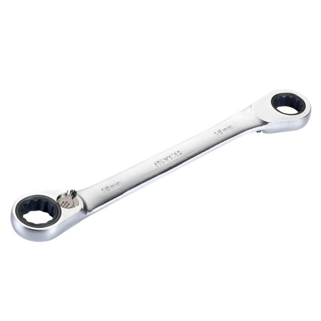 LLAVE ESTRELLA PLANA CARRACA DOBLE. ACERO. CROMADO - ALYCO