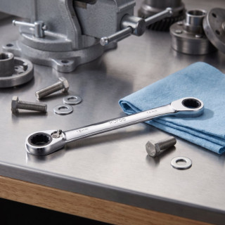 LLAVE ESTRELLA PLANA CARRACA DOBLE. ACERO. CROMADO - ALYCO 2