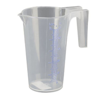 JARRA MEDIDORA. PLÁSTICO. TRANSLÚCIDO. 250 ML. ESCALA EN LITROS Y MILILITROS