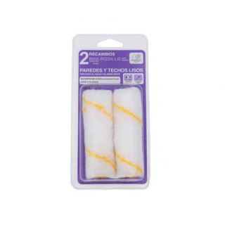 RECAMBIO MINI-RODILLO DE PINTURA. POLIAMIDA. PAREDES Y TECHOS LISOS. PACK DE 2 UNIDADES. UNIVERSAL. LONGITUD 6CM - BARBO