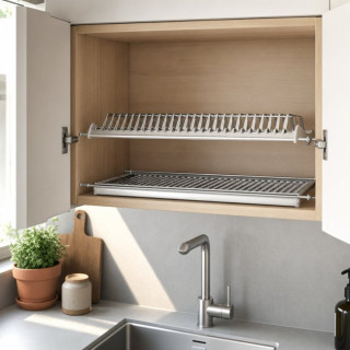 ESCURREPLATOS/VASOS INOXMATIC M450 INOXIDABLE CON BANDEJA RECOGEAGUA. INOXIDABLE AISI 304. 2