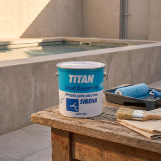 Pintura piscina disolvente ''sirena'' Titan 4l azul 2