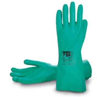 GUANTE NITRILO FLOCADO VERDE 9009F TALLA 8-10 2