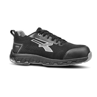 ZAPATO DE SEGURIDAD BAJO ROOK. TEXTIL/MALLA. REFUERZOS SINTÉTICOS. NEGRO. GOMA/PU ANTIDESLIZANTE - U-POWER 2