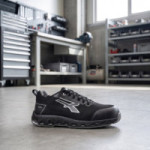 ZAPATO DE SEGURIDAD BAJO ROOK. TEXTIL/MALLA. REFUERZOS SINTÉTICOS. NEGRO. GOMA/PU ANTIDESLIZANTE - U-POWER