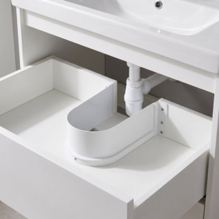 SALVA SIFÓN. PLÁSTICO. BLANCO. PARA CAJÓN DE MUEBLE DE BAÑO. FORMA REDONDEADA. ESPESOR 16MM 2