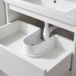 SALVA SIFÓN. PLÁSTICO. BLANCO. PARA CAJÓN DE MUEBLE DE BAÑO. FORMA REDONDEADA. ESPESOR 16MM