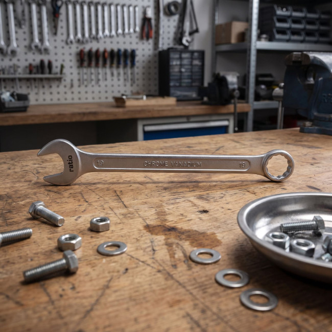 LLAVE COMBINADA FIJA-ESTRELLA. ACERO. ZINCADO. 7 MM - RATIO