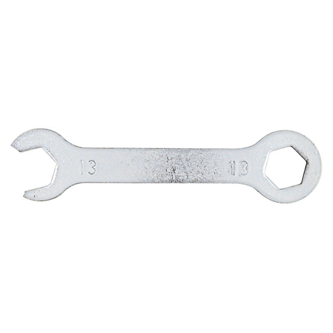 LLAVE FIJA DE DOS BOCAS. ACERO. ZINCADO NIQUELADO CLARO. Nº13