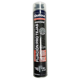 ESPUMA DE POLIURETANO ORBAFOAM. EN AEROSOL. PARA TEJAS. GRIS. CURADO COMPLETO 24H. CAPACIDAD 750ML - QUILOSA