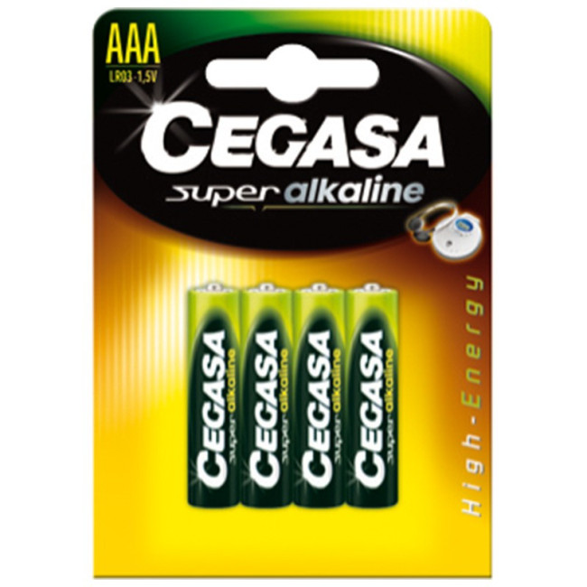 PILA ALCALINA. AAA LR03. 1,5 V. VERDE Y NEGRO - CEGASA