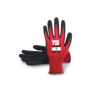 GUANTE DE PROTECCIÓN WG500 TOUCH. NAILON ROJO. NITRILO SANDY GRIP NEGRO. PUÑO ELÁSTICO. CAT II. TALLAS 6-11 - TOMAS BODE 2