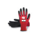 GUANTE DE PROTECCIÓN WG500 TOUCH. NAILON ROJO. NITRILO SANDY GRIP NEGRO. PUÑO ELÁSTICO. CAT II. TALLAS 6-11 - TOMAS BODE