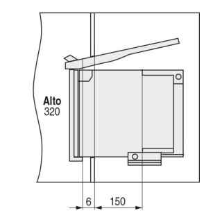 CUBO DE BASURA RING. TAPA AUTOMÁTICA. PARA MUEBLE 2