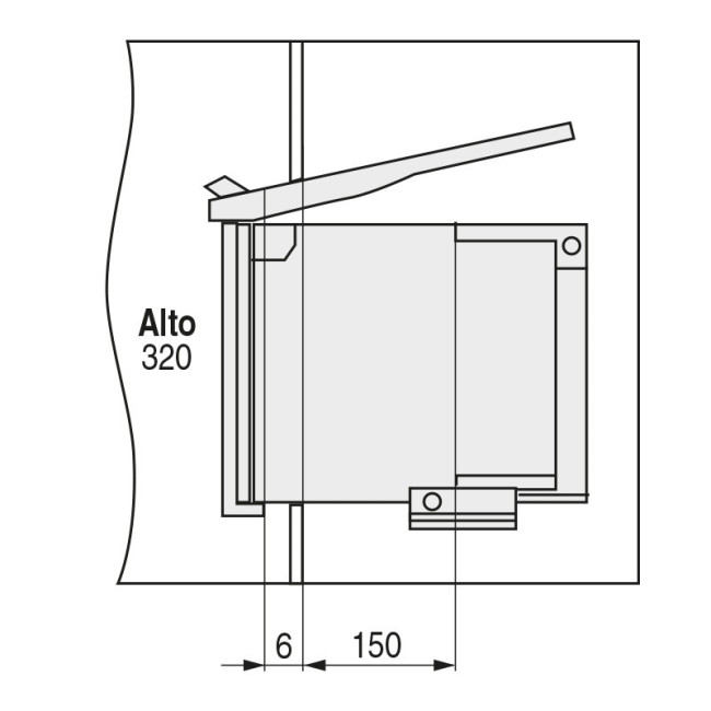CUBO DE BASURA RING. TAPA AUTOMÁTICA. PARA MUEBLE