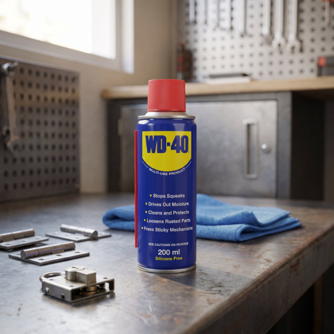 SPRAY ACEITE LUBRICANTE. AEROSOL. SIN SILICONA. CAPACIDAD 200ML. MULTIUSOS - WD-40