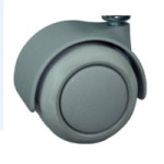 RUEDA GIRATORIA JADE PLUS. CON PLACA. GOMA GRIS. ZINCADO BRILLANTE. ANTIHILOS. DIÁMETRO 60MM - Q&Q
