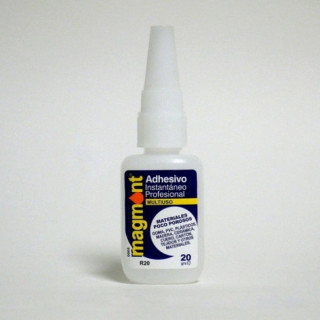 ADHESIVO INSTANTÁNEO DE CIANOCRILATO. ALTA VISCOSIDAD. MATERIALES POCO POROSOS. 20 ML