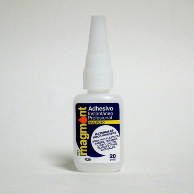 ADHESIVO INSTANTÁNEO DE CIANOCRILATO. ALTA VISCOSIDAD. MATERIALES POCO POROSOS. 20 ML