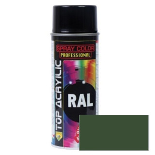 SPRAY ACRÍLICO MATE. VERDE MILITAR RAL-6003. AEROSOL. ACRÍLICO PURO. USO INTERIOR EXTERIOR. CAPACIDAD 400ML - TOP ACRYLI