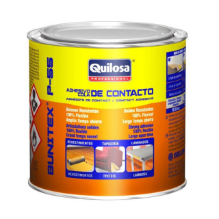 COLA DE CONTACTO BUNITEX P-55. TIEMPO ABIERTO LARGO. DISOLUCIÓN DE CAUCHO DE POLICLOROPRENO. 250ML - QUILOSA