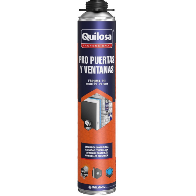 ESPUMA DE POLIURETANO EN AEROSOL. MONTAJE Y SELLADO. PUERTAS Y VENTANAS. EXPANSIÓN CONTROLADA. 750CC - QUILOSA