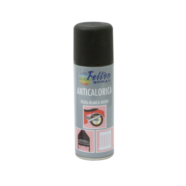 SPRAY DE PINTURA ANTICALÓRICA. AEROSOL. NEGRO. MATE/SATINADO. 200 ML - FELTON