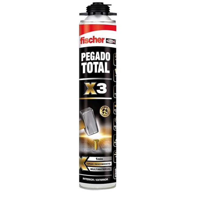 ADHESIVO DE MONTAJE EN ESPUMA PEGADO TOTAL X3. MONOCOMPONENTE 1K. AEROSOL/CARTUCHO - FISCHER