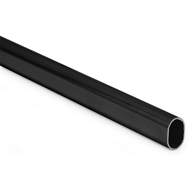 TUBO OVALADO PARA ARMARIO. ACERO. NEGRO. SECCIÓN 22X15 MM. LONGITUD 3M