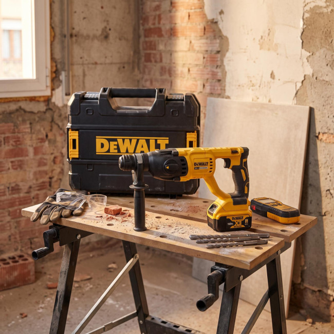 MARTILLO PERFORADOR SDS-PLUS XR. INALÁMBRICO. SIN ESCOBILLAS. NEGRO AMARILLO. 0-1500 - DEWALT