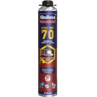 ESPUMA PU ULTRA FAST 70 EN 10MIN. MONOCOMPONENTE. AEROSOL. SECADO RÁPIDO. RENDIMIENTO 70 A 77 LITROS. CAPACIDAD 750ML -