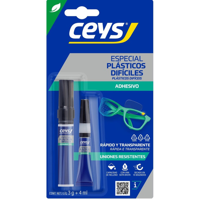 ADH.PLASTICOS DIFICILES CEYS 3gr+4ml 501065